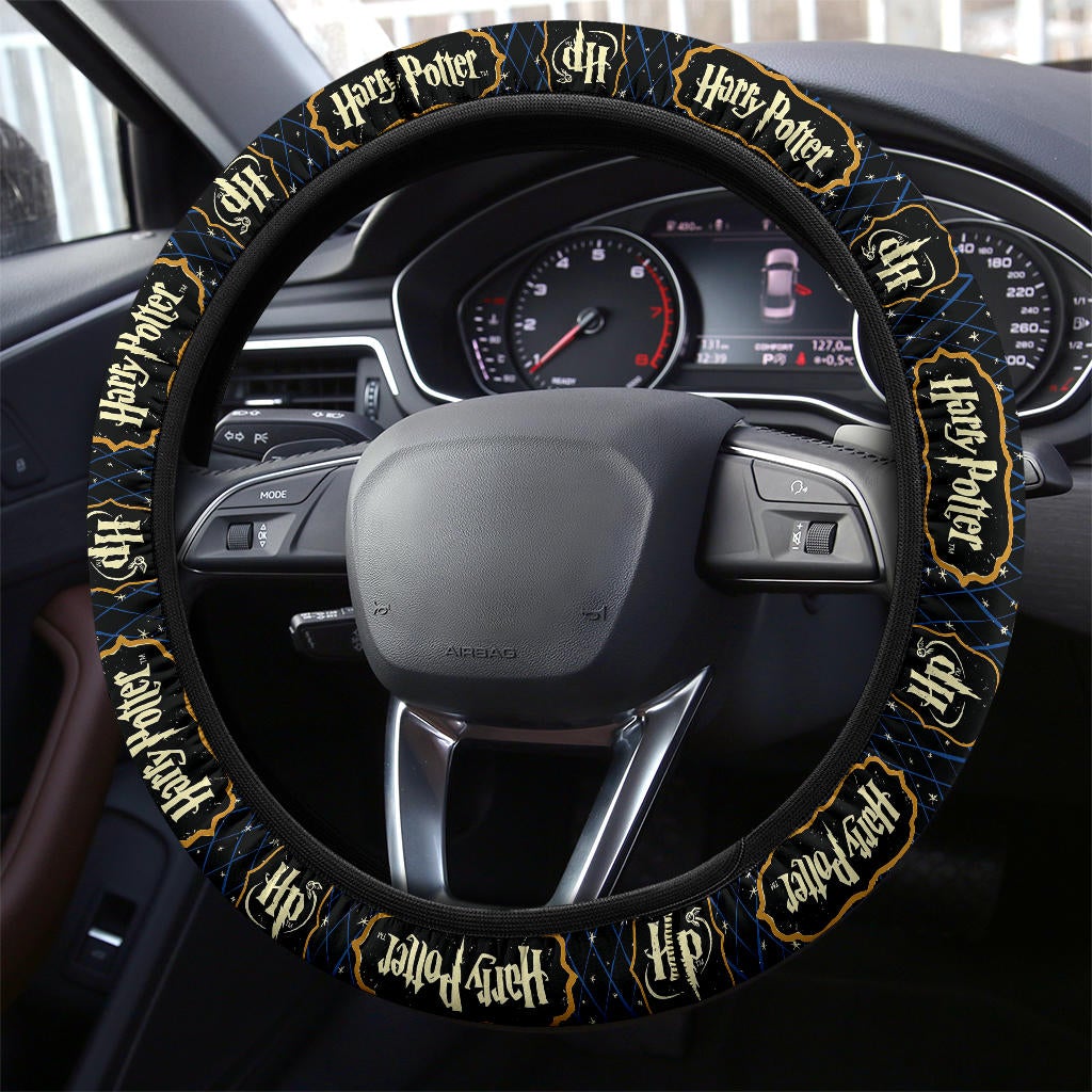 Harry Potter Farbic Blue Pattern Premium Car Steering Wheel Cover