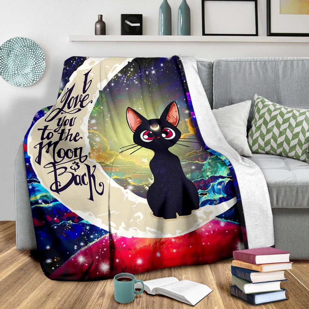 Cat Sailor Moon Love You To The Moon And Back Galaxy Premium Blanket