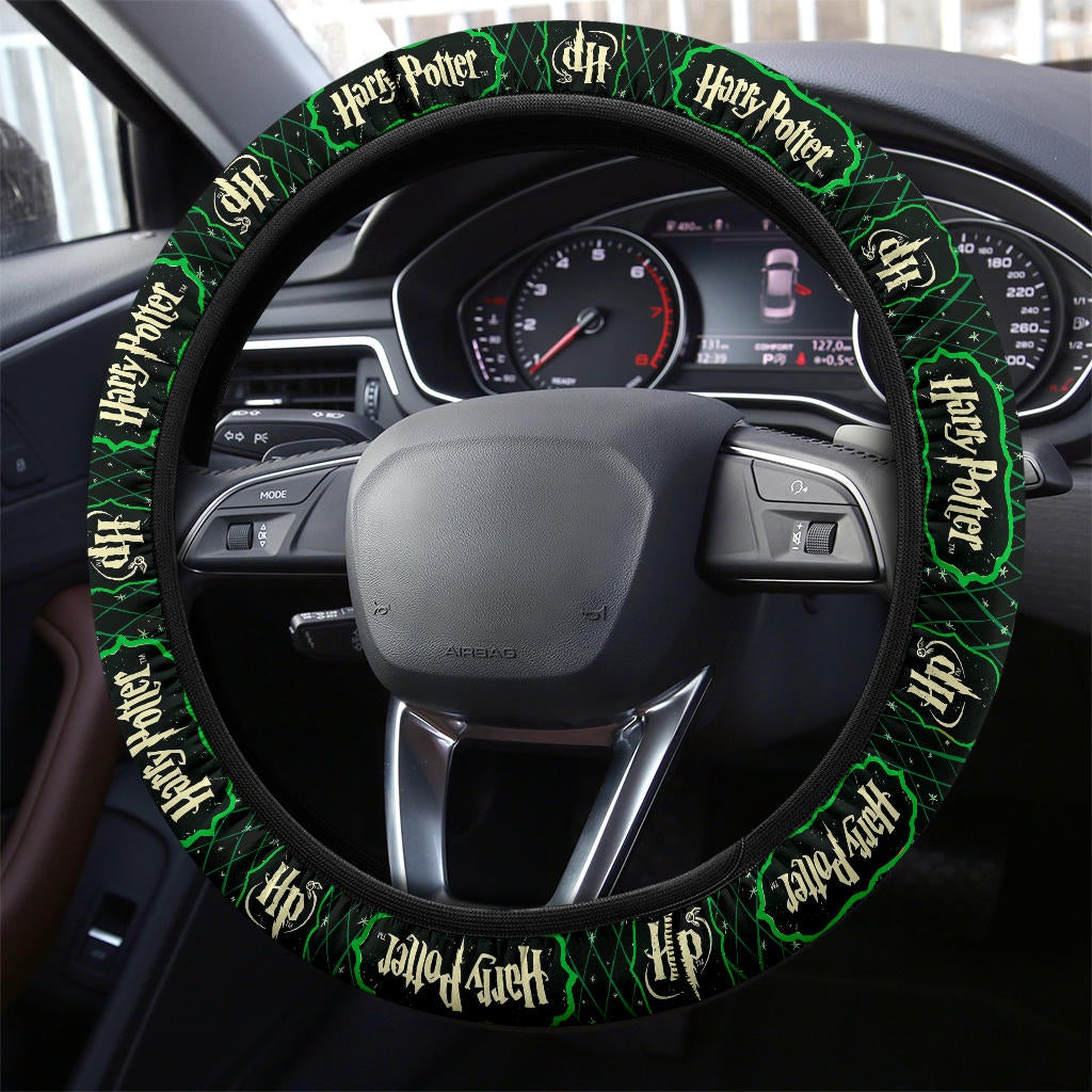 Harry Potter Farbic Green Pattern Premium Car Steering Wheel Cover