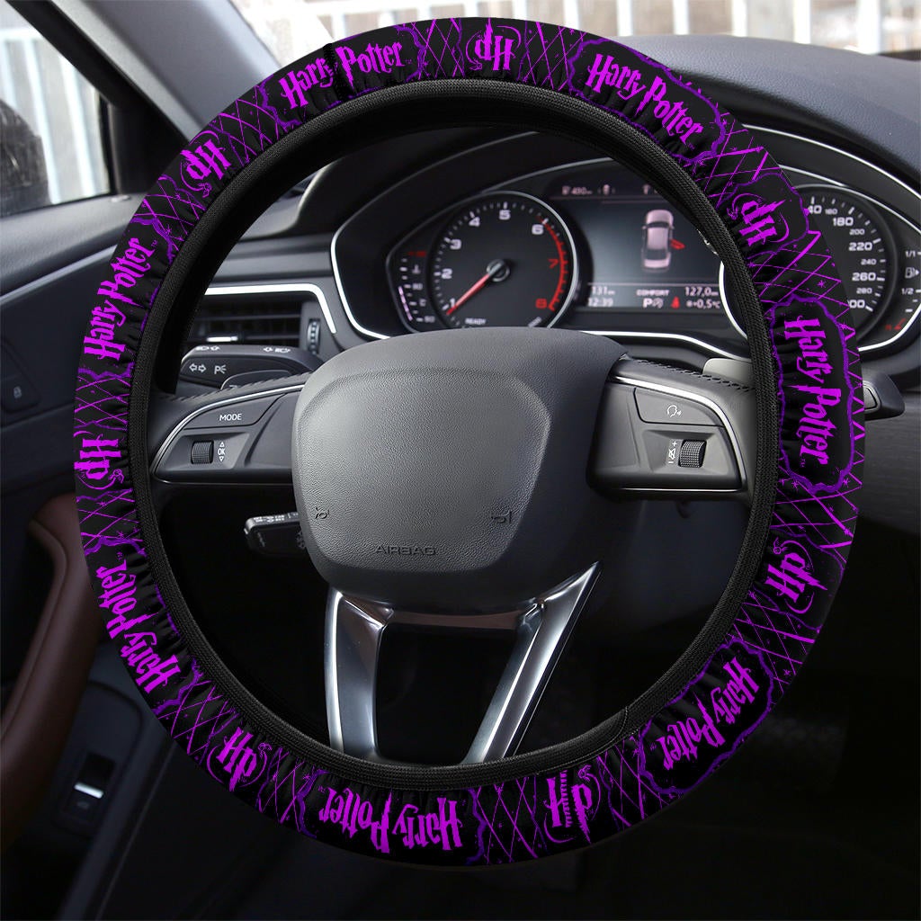 Harry Potter Farbic Purple Pattern Premium Car Steering Wheel Cover