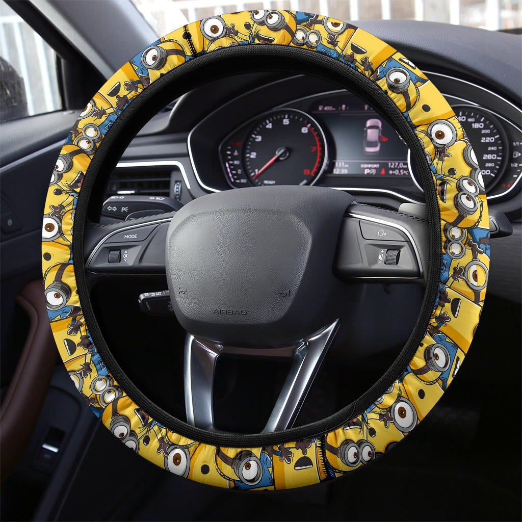 Minions Funny Premium Car Steering Wheel Cover - Nearkii