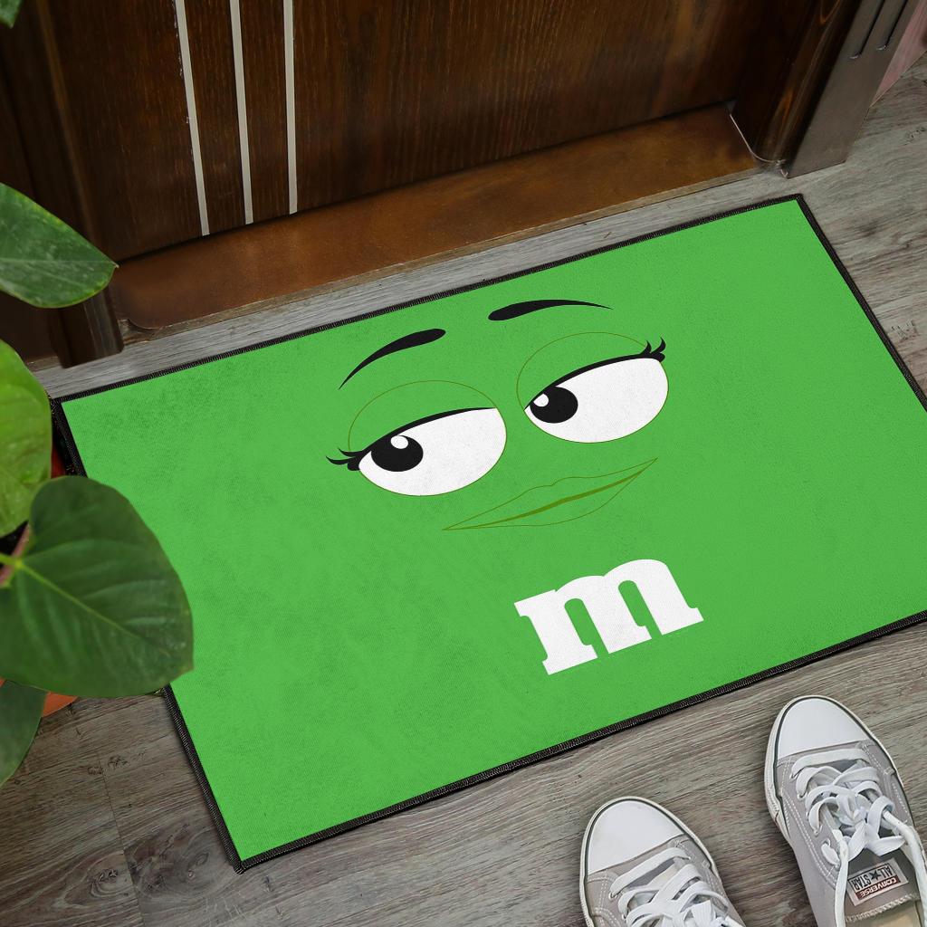 Chocolate M&M Green Door Mats