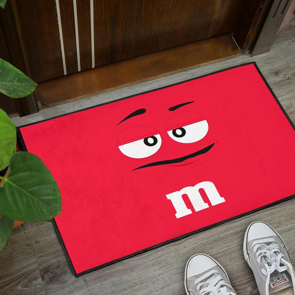 Chocolate M&M Red Door Mats