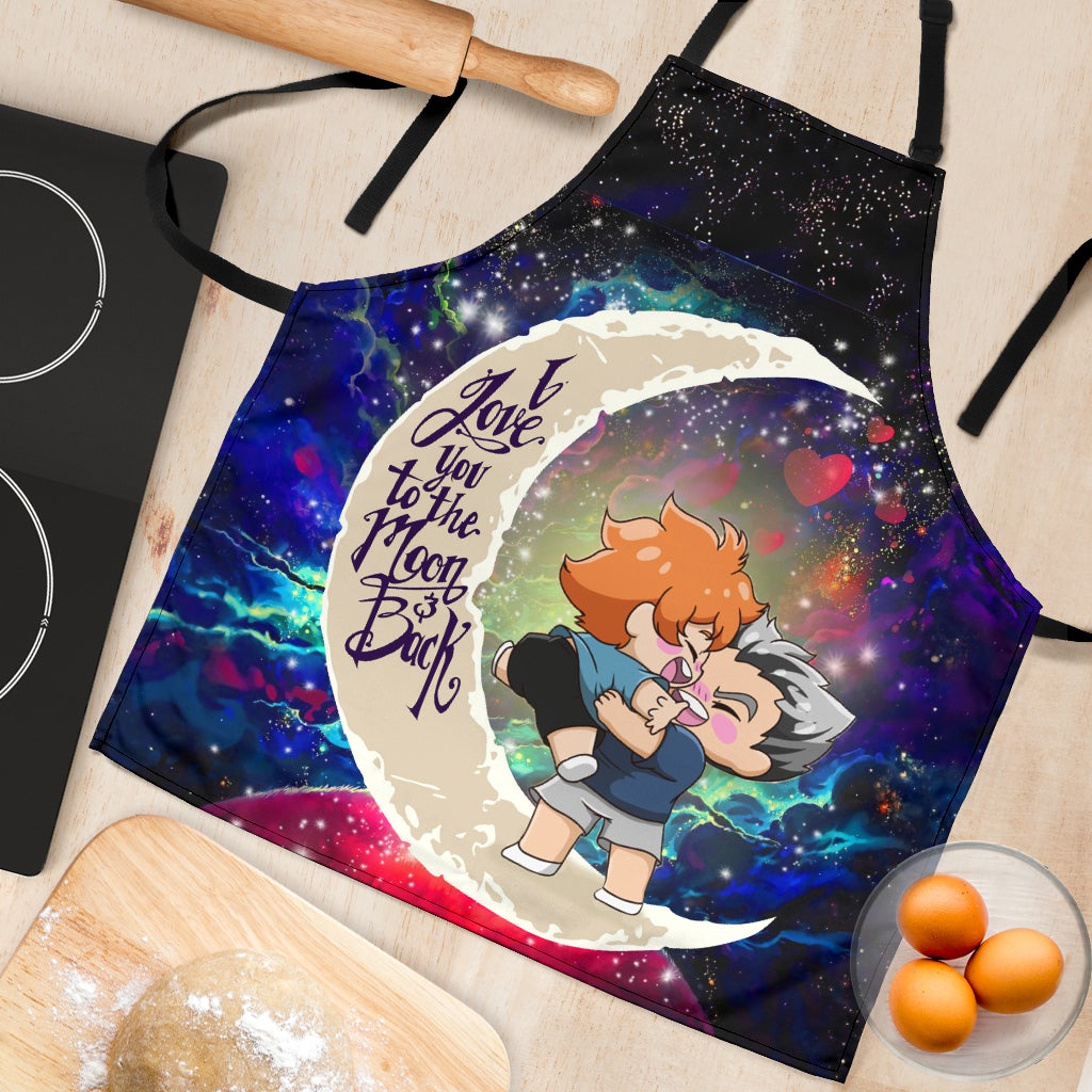 Bokuhina Love You To The Moon Galaxy Custom Apron Best Gift For Anyone Who Loves Cooking