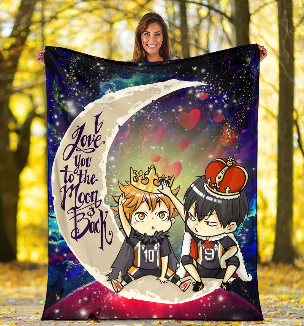 Hinata And Tobio Haikyuu Love You To The Moon Galaxy Premium Blanket Nearkii 8497