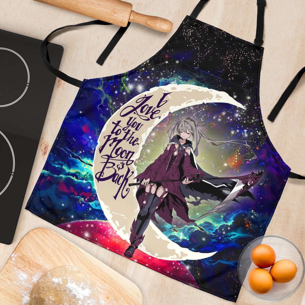 Anime Girl Soul Eate Love You To The Moon Galaxy Custom Apron Best Gift For Anyone Who Loves Cooking
