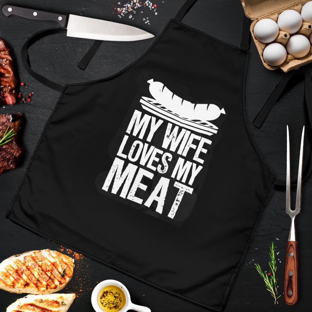 My Wife Love My Meats Custom Apron Best Gift For Anyone Who Loves Cooking