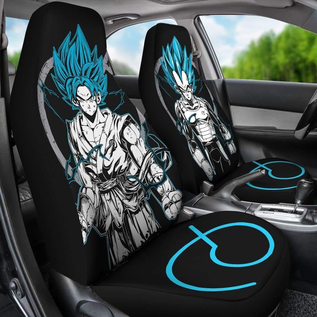 Goku Vegeta Blue Car Premium Custom Car Seat Covers Decor Protectors