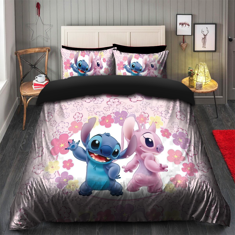 Cute Stitch Couple White Bedding Set - Nearkii