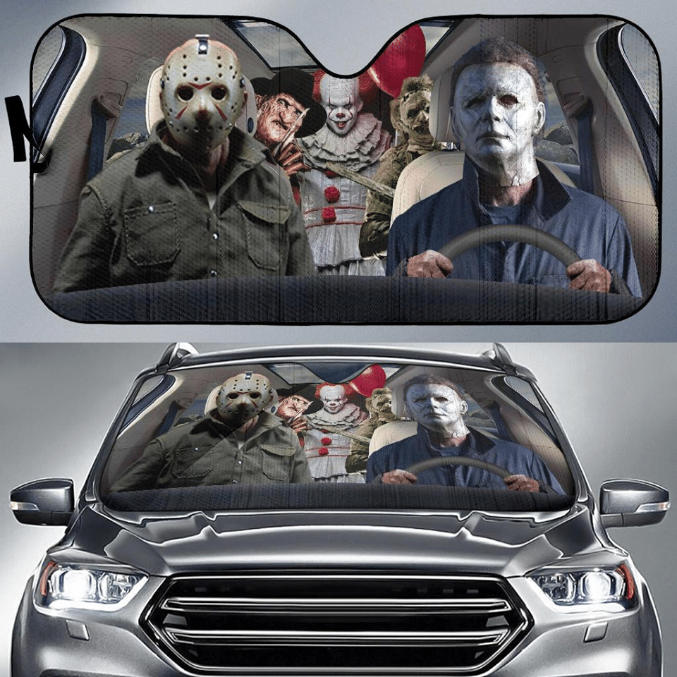 Horror Characters Car Sunshades
