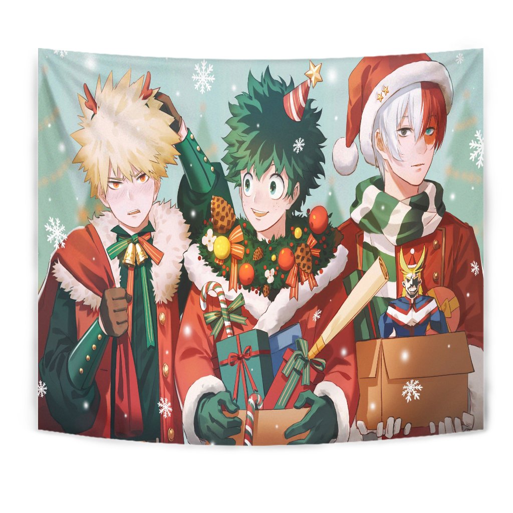 Christmas Boku No Hero Academia Anime Tapestry Room Decor