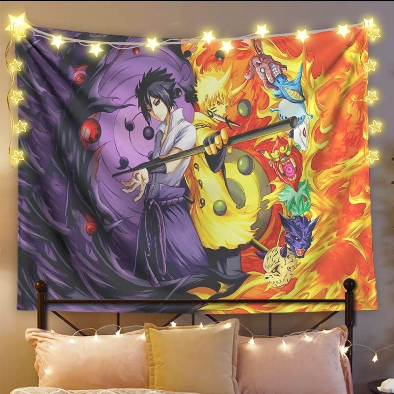 Naruto Sasuke Anime Tapestry Room Decor