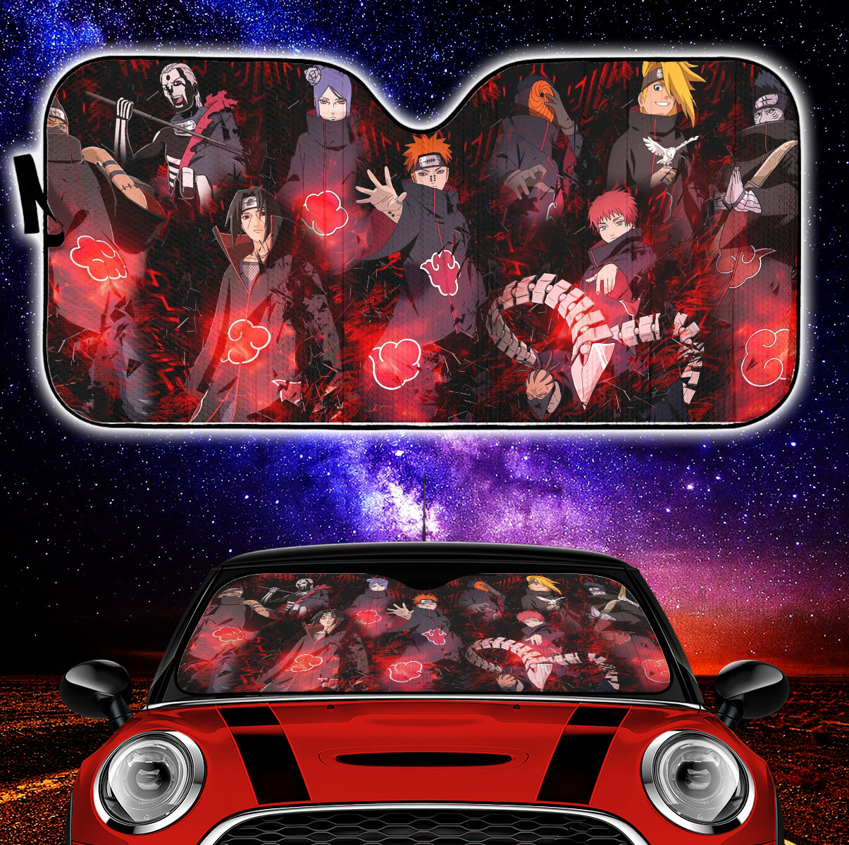 Akatsuki Naruto Anime Car Auto Sunshades