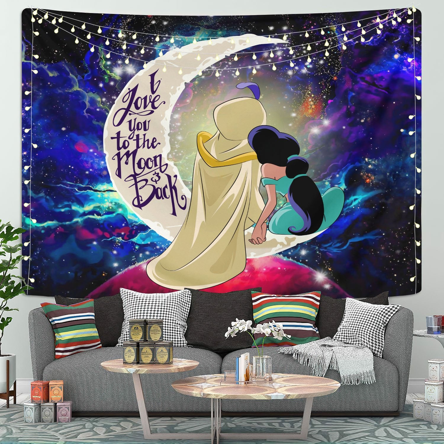 Aladin Moon And Back Tapestry Room Decor