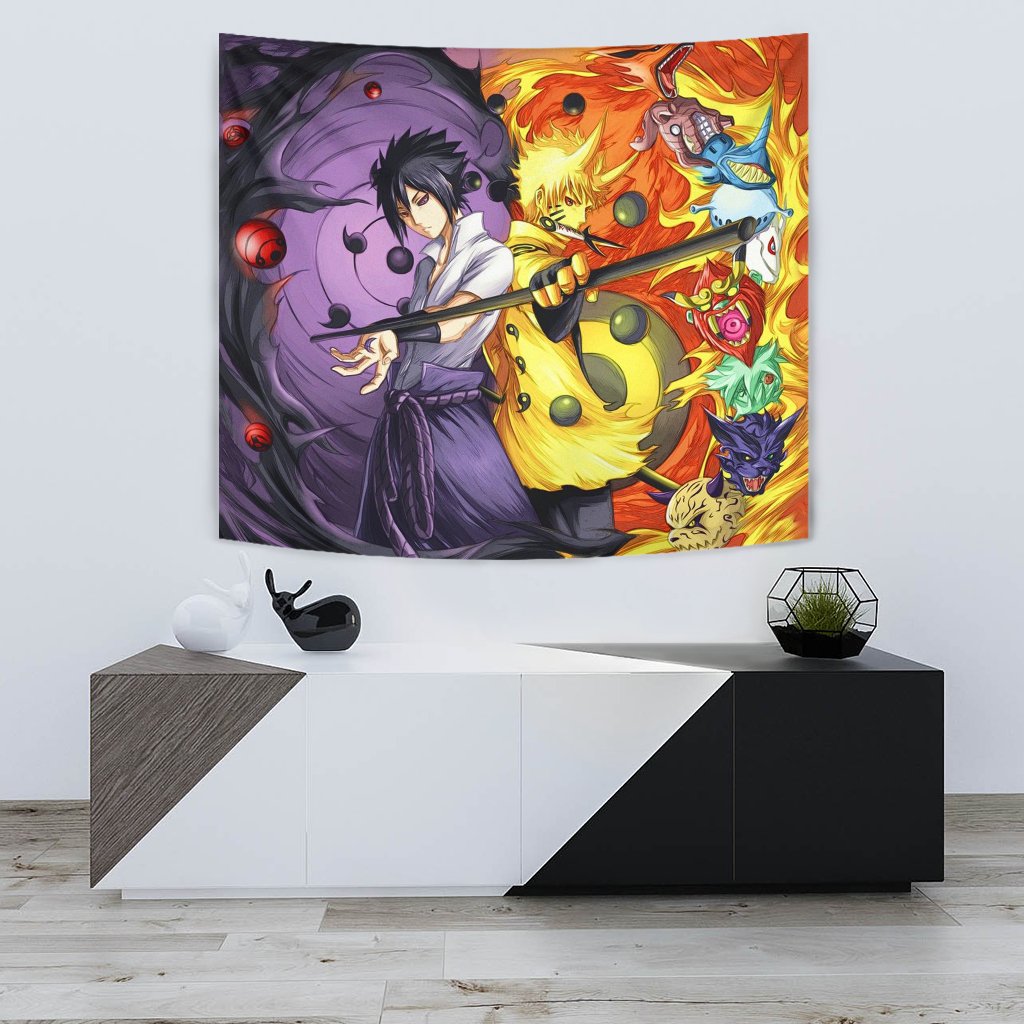 Naruto Sasuke Anime Tapestry Room Decor Nearkii