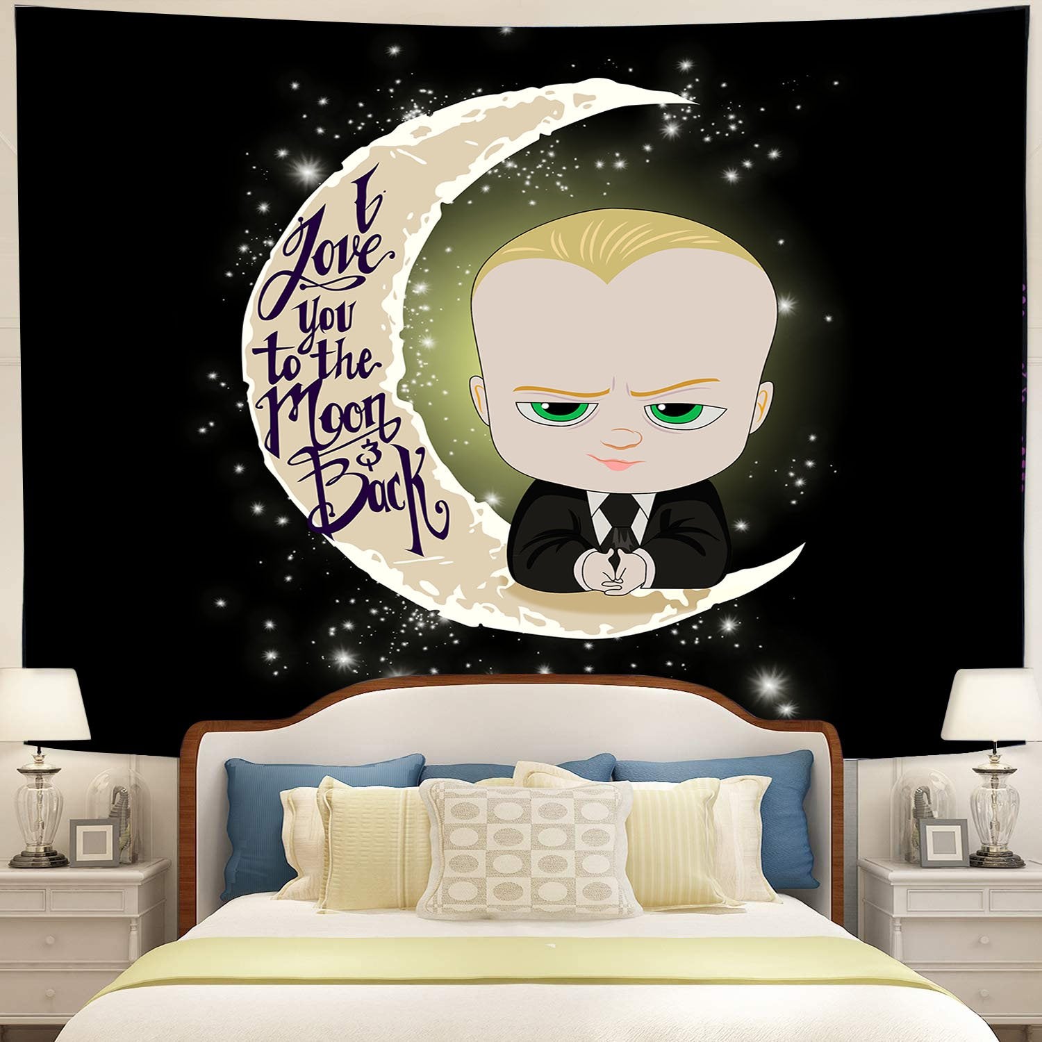 Baby Boss Love You To The Moon Tapestry Room Decor