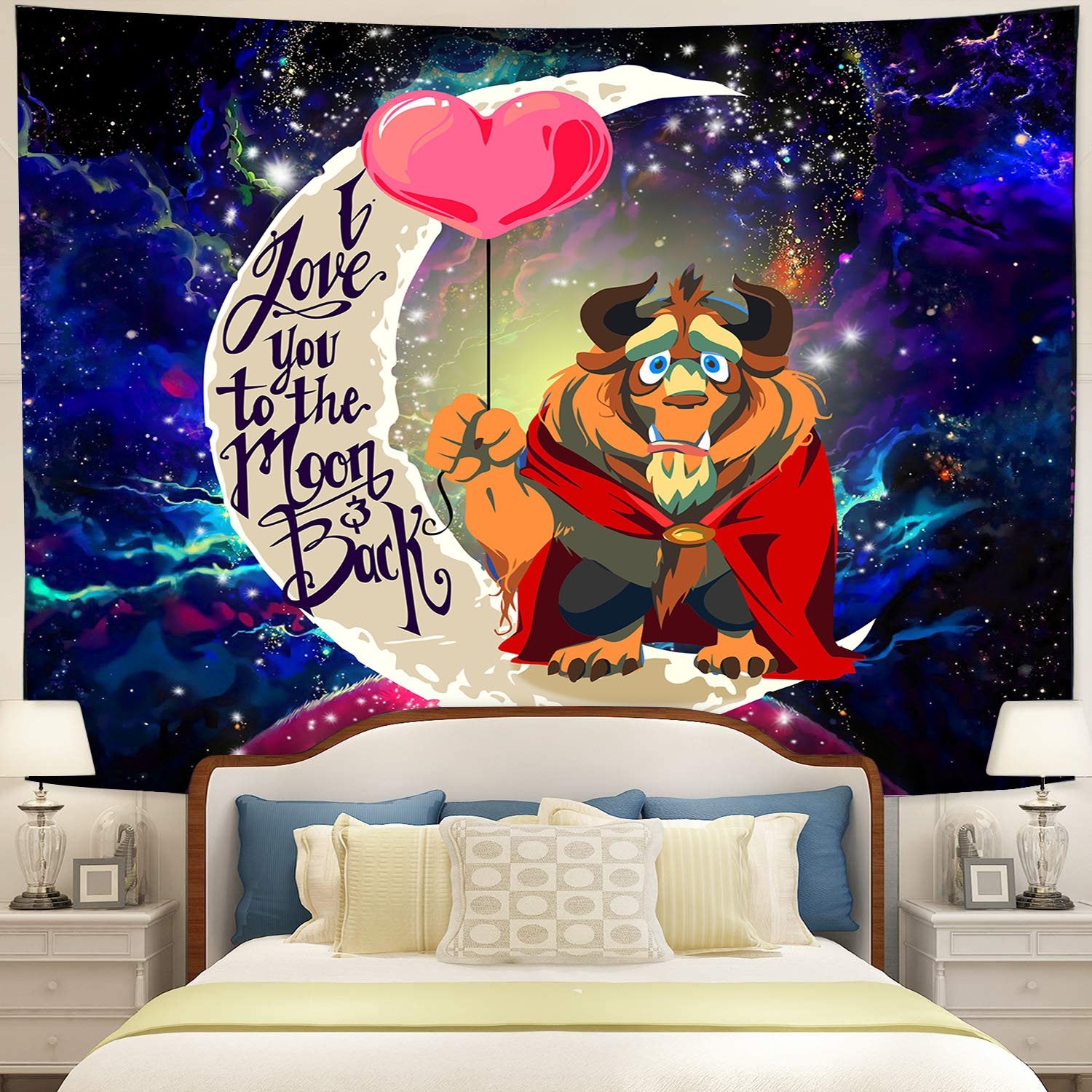 Beauty And The Beast Moon And Back Tapestry Room Decor