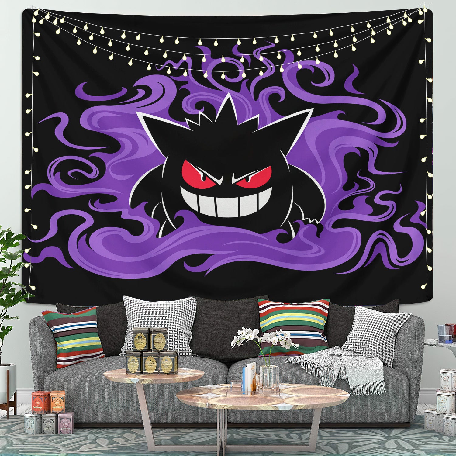 Gengar Pokemon Spoopy Tapestry Room Decor