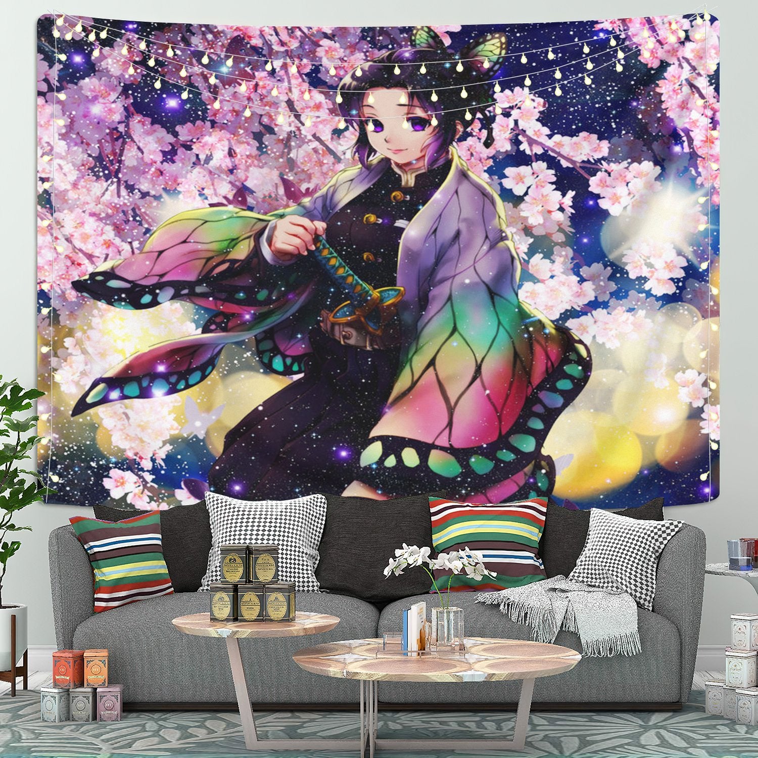 Shinobu Demon Slayer Kimetsu No Yaiba Tapestry Room Decor Nearkii 