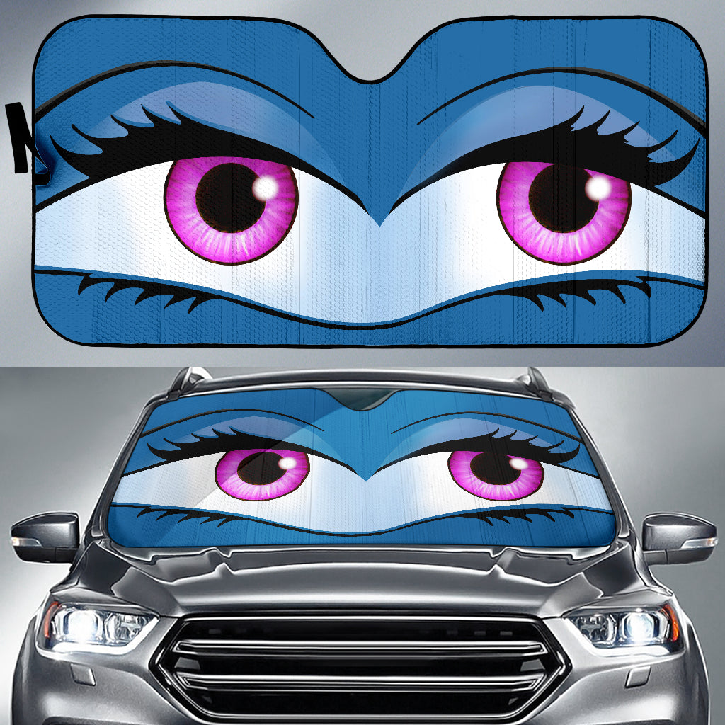 Funny Cute Anime Lady Cartoon Girly Blue Car Auto Sunshades