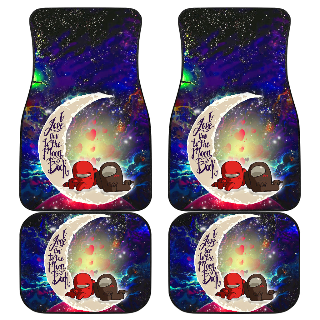 Among Us Couple Love You To The Moon Galaxy Car Mats
