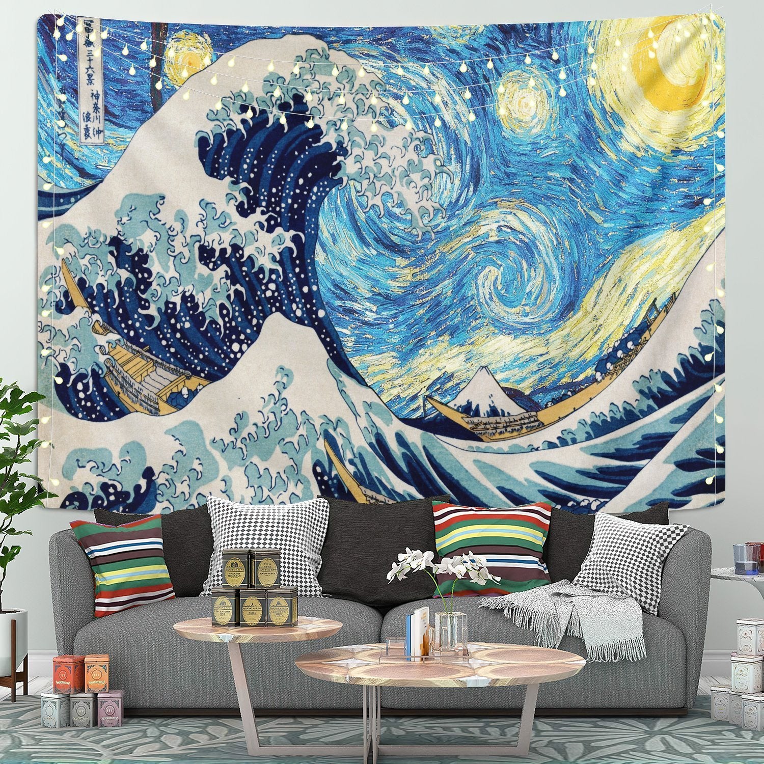 Japanese 2024 wave tapestry