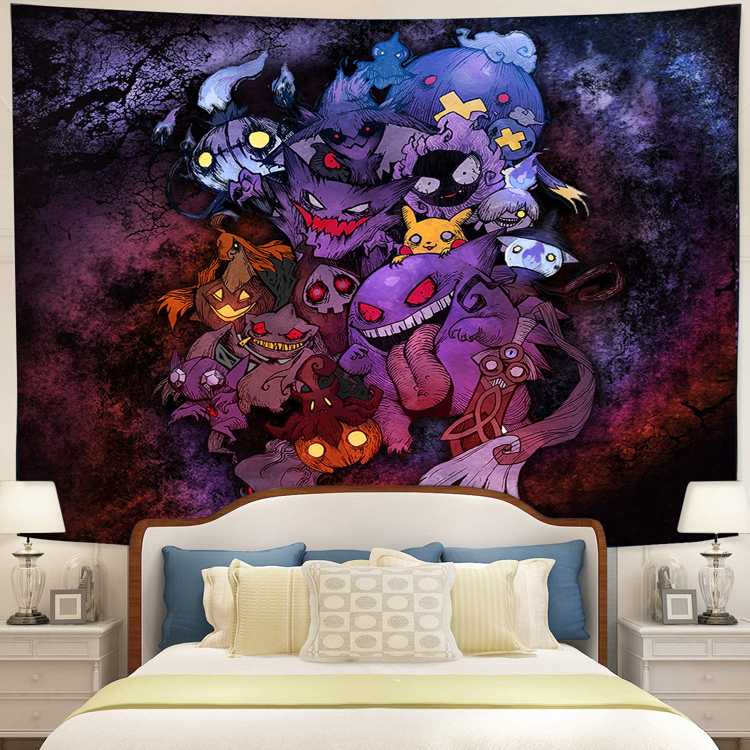 Pokemon Ghost Halloween Tapestry Room Decor