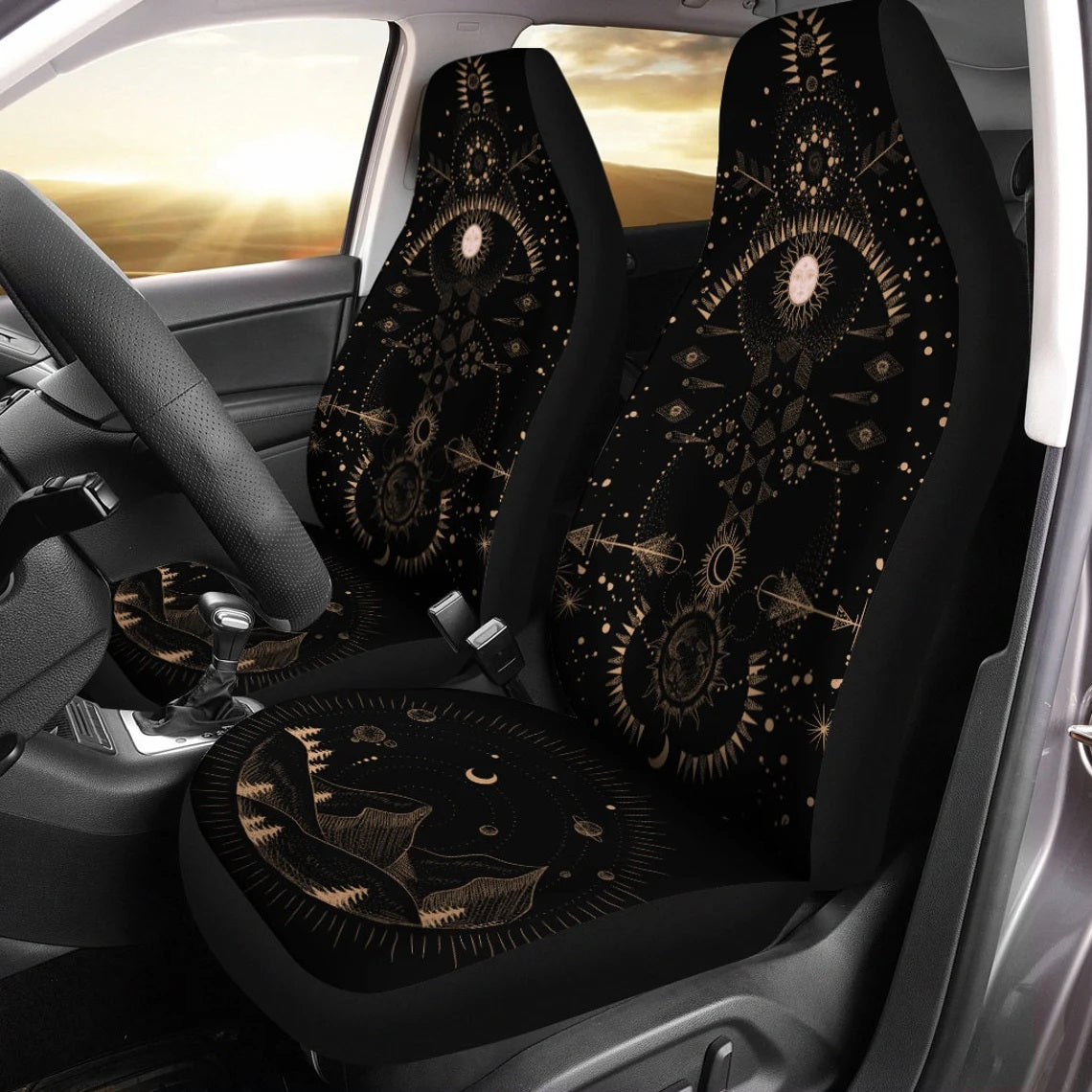 Celestial Sun Moon Earth Car Seat Covers