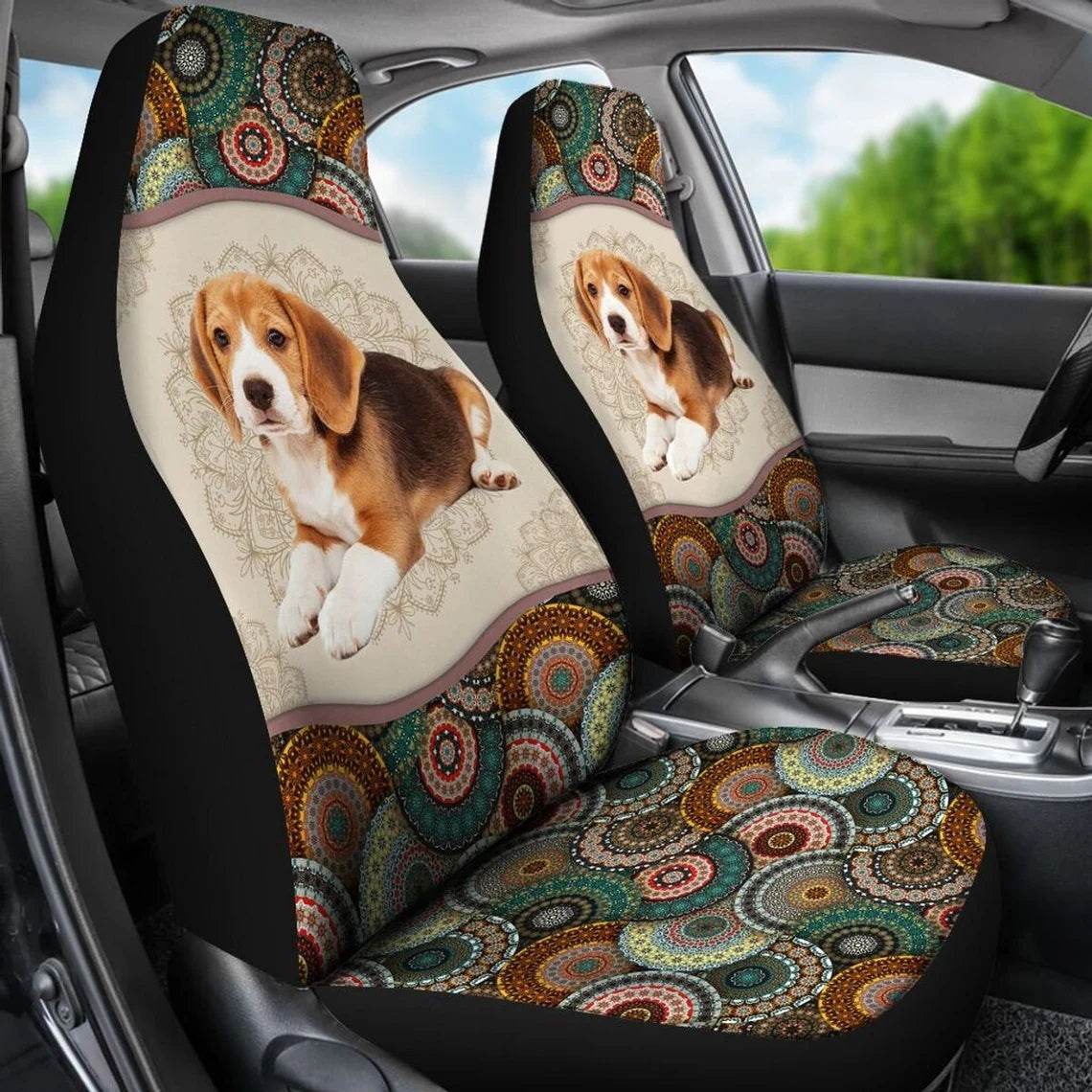 Beagle Mandala Car Seat Covers