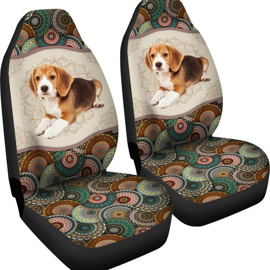 Beagle Mandala Car Seat Covers
