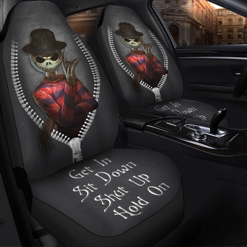 Jack Skellington Mix Freddy Krueger Horror Get In Sit Down Shut Up And Hold On Car Zipper Car Seat Covers Nearkii