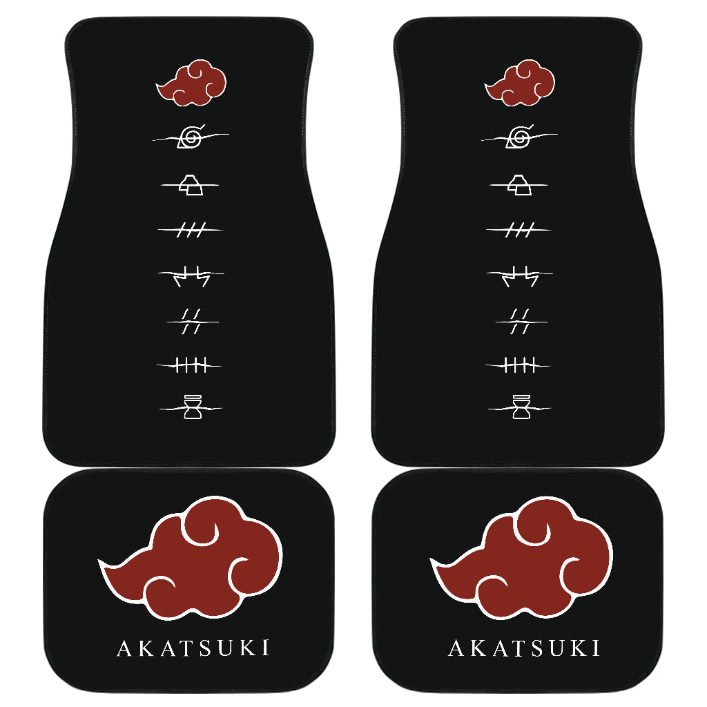 Akatsuki Car Floor Mats Hidden Village Symbols Naruto Car Accessories Anime Gift