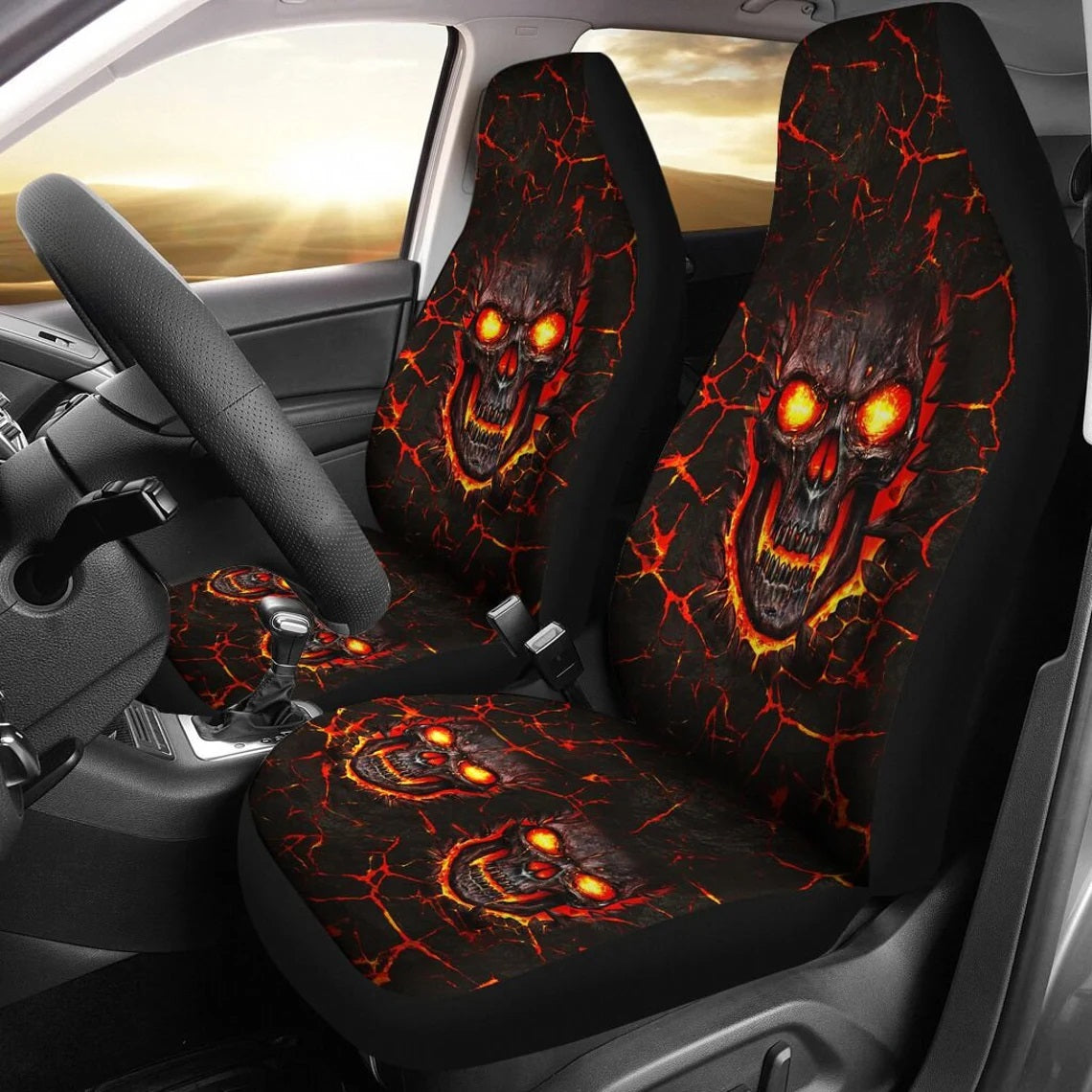 Lava Skull Car Seat Covers