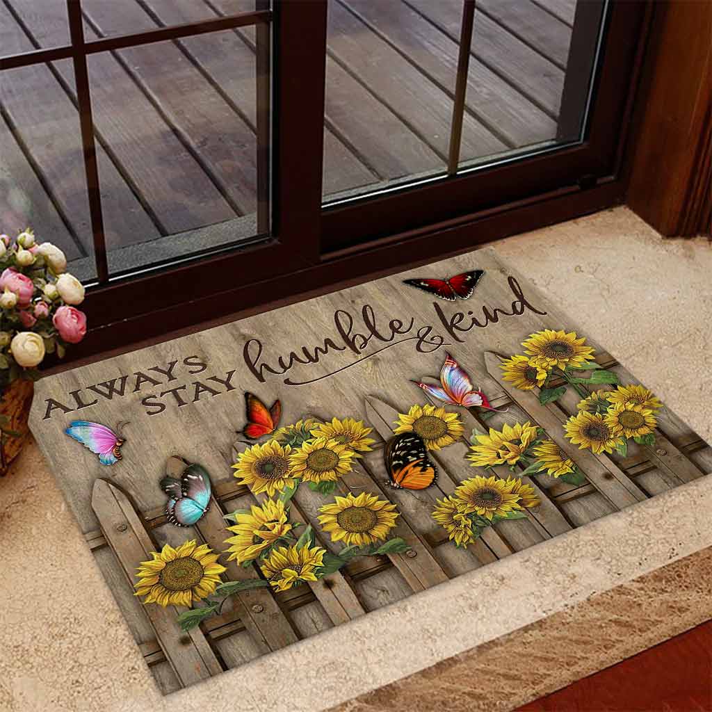 Always Stay Humble And Kind Sunflower Door Mats Home Decor Nearkii