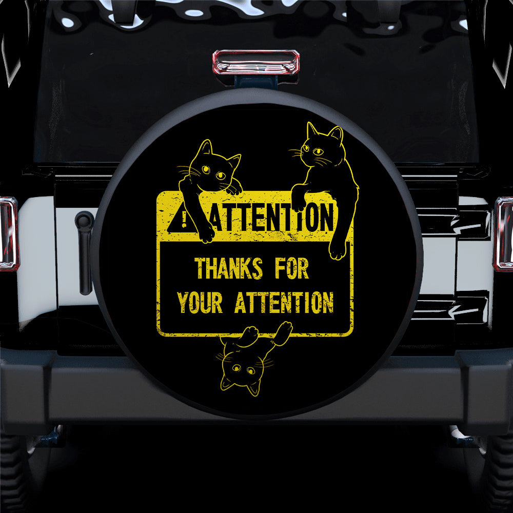 Cat Attention Funny Car Spare Tire Covers Gift For Campers Nearkii