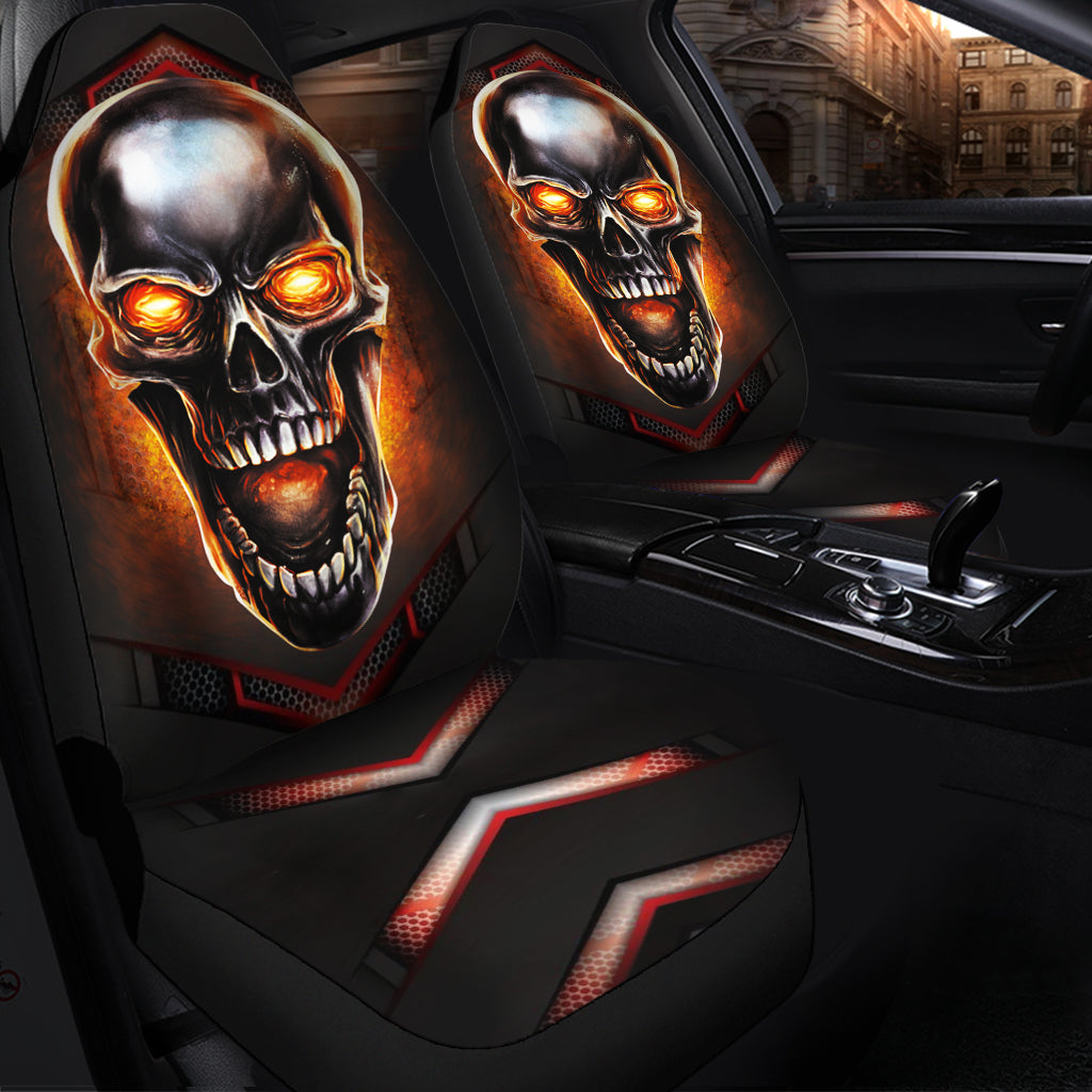 Metal Skull Fire Jeep Premium Car Seat Cover Nearkii