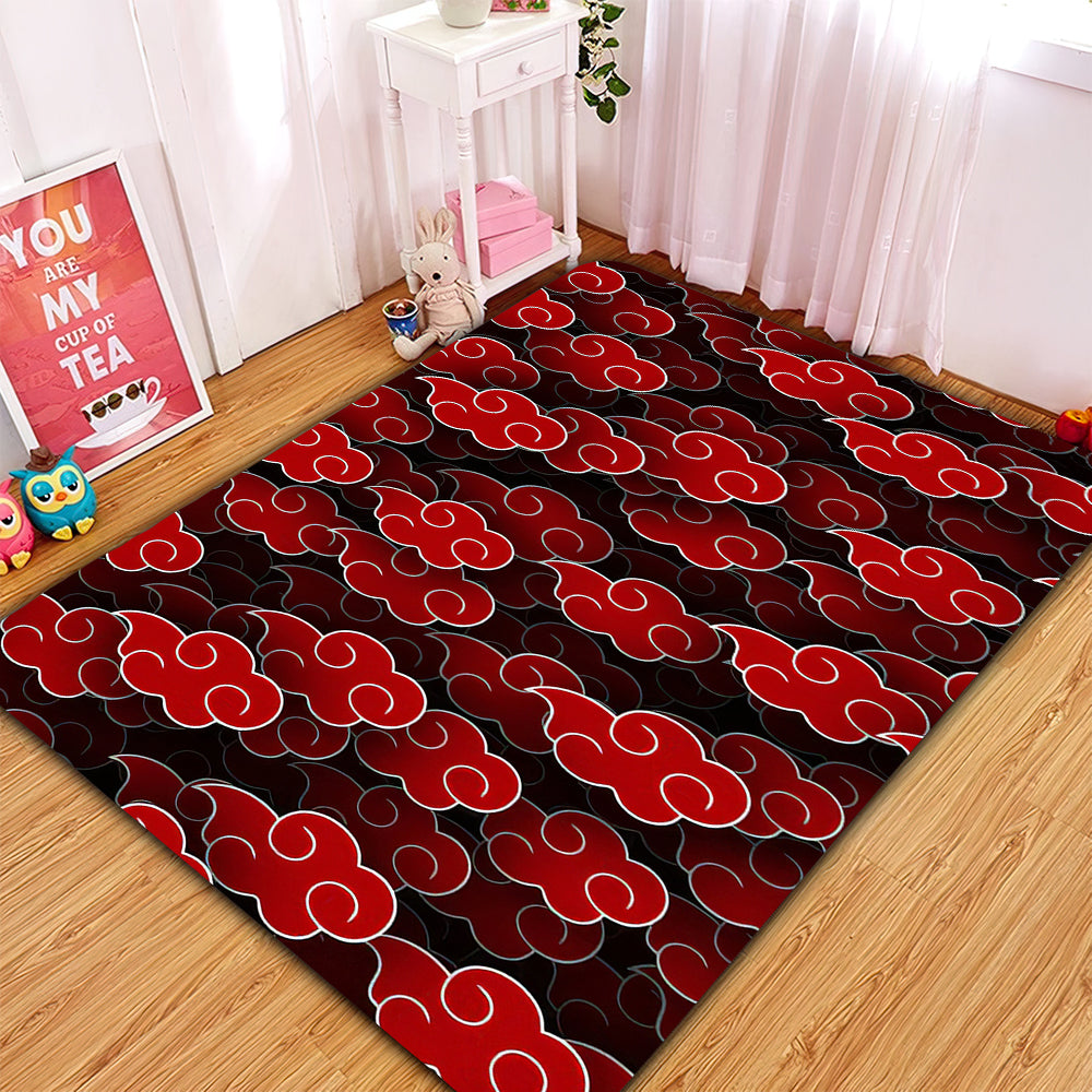 Akatsuki Cloud 3D Naruto Anime Rug Carpet Rug Home Room Decor Nearkii