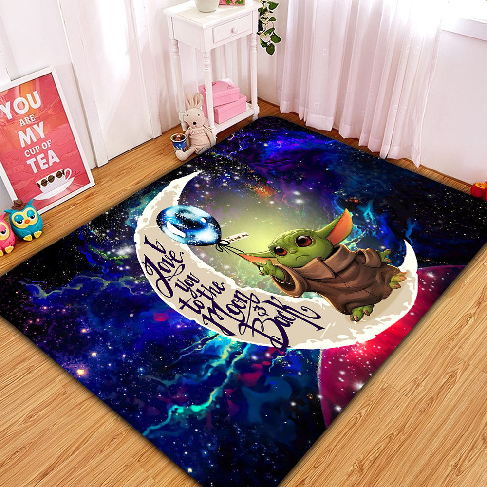 Baby Yoda Love You To The Moon Galaxy Carpet Rug Home Room Decor Nearkii