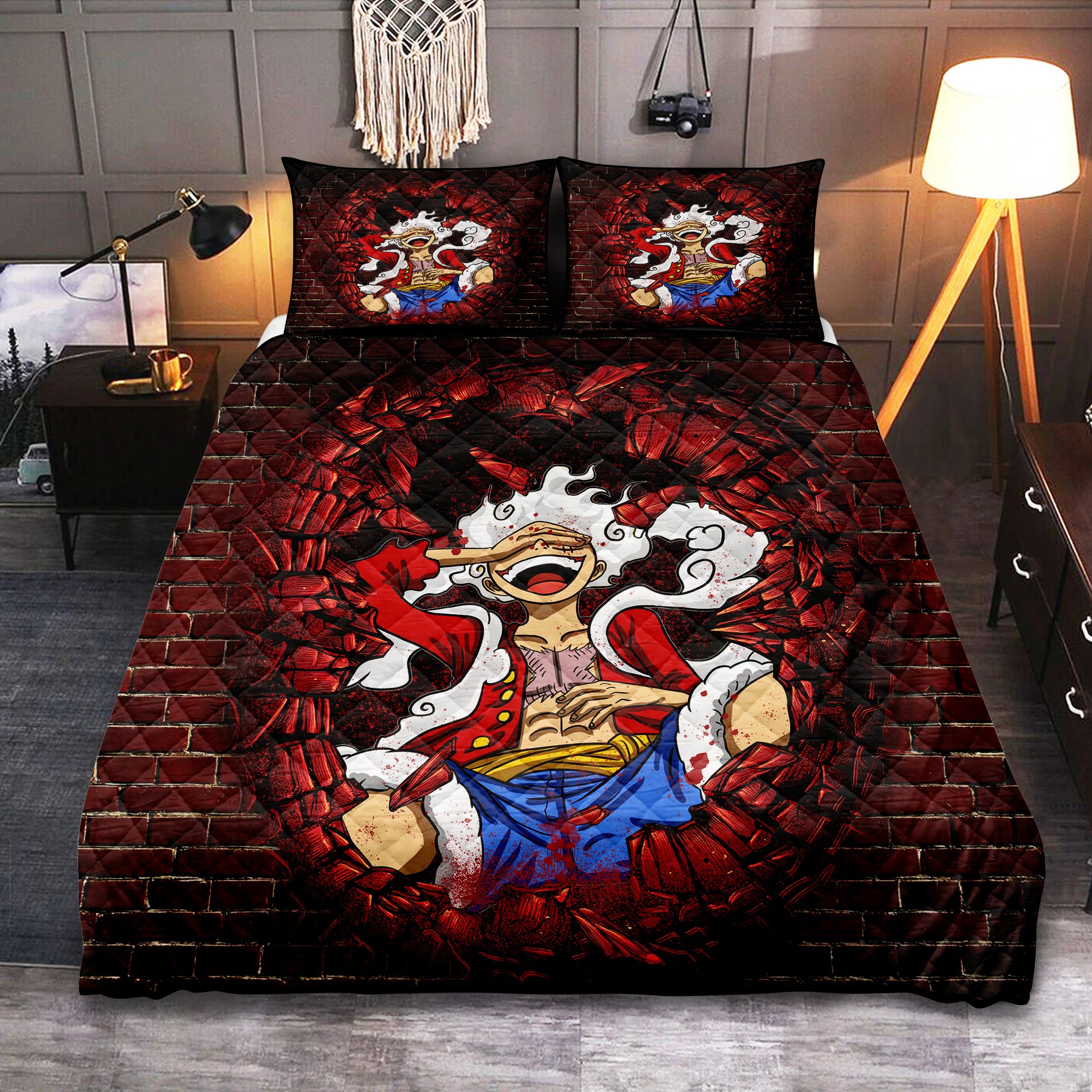 Luffy Gear 5 One Piece Anime Quilt Bed Sets Nearkii