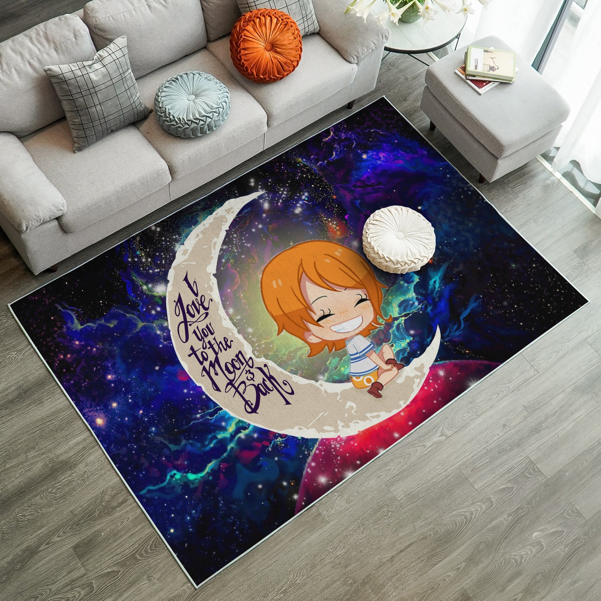 Nami One Piece Love You To The Moon Galaxy Carpet Rug Home Room Decor Nearkii