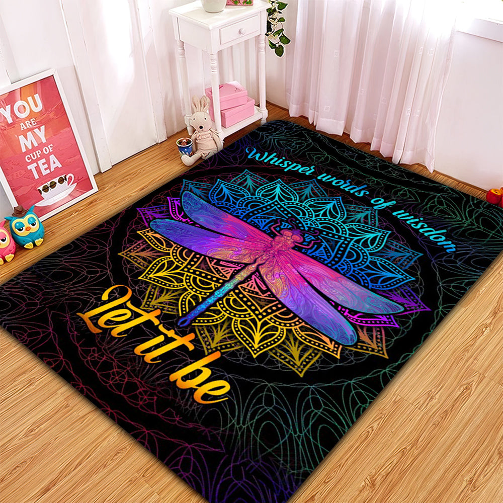 Dragonfly Mandala Let It Be Rug Carpet Rug Home Room Decor Nearkii