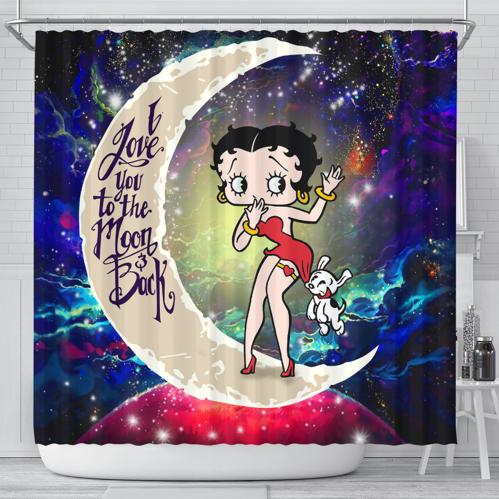 Betty Boop Love You To The Moon Galaxy Shower Curtain Nearkii