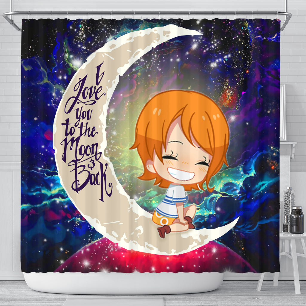 Nami One Piece Love You To The Moon Galaxy Shower Curtain Nearkii