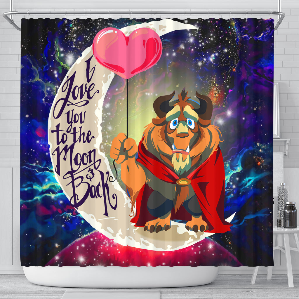 Beauty And The Beast Love You To The Moon Galaxy Shower Curtain Nearkii