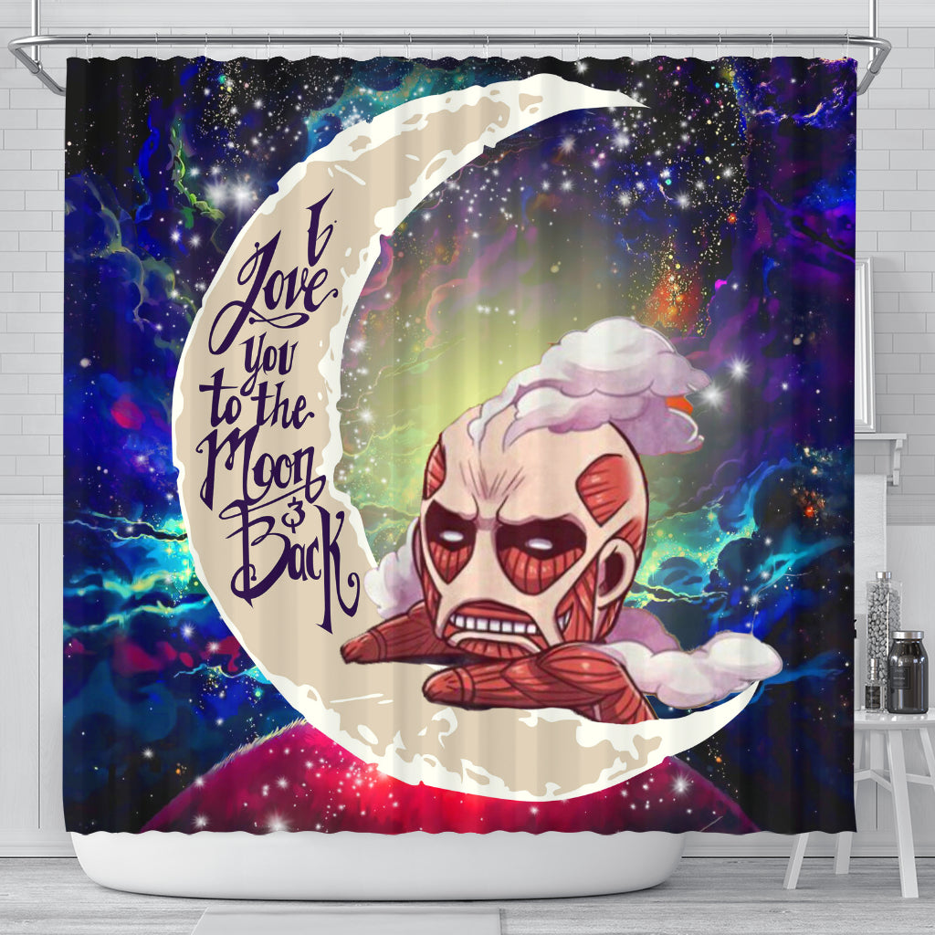 Attack On Titan Love You To The Moon Galaxy Shower Curtain Nearkii