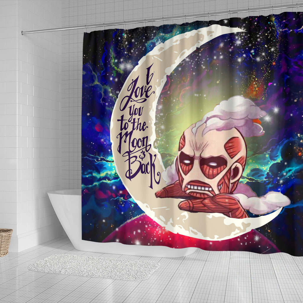 Attack On Titan Love You To The Moon Galaxy Shower Curtain Nearkii