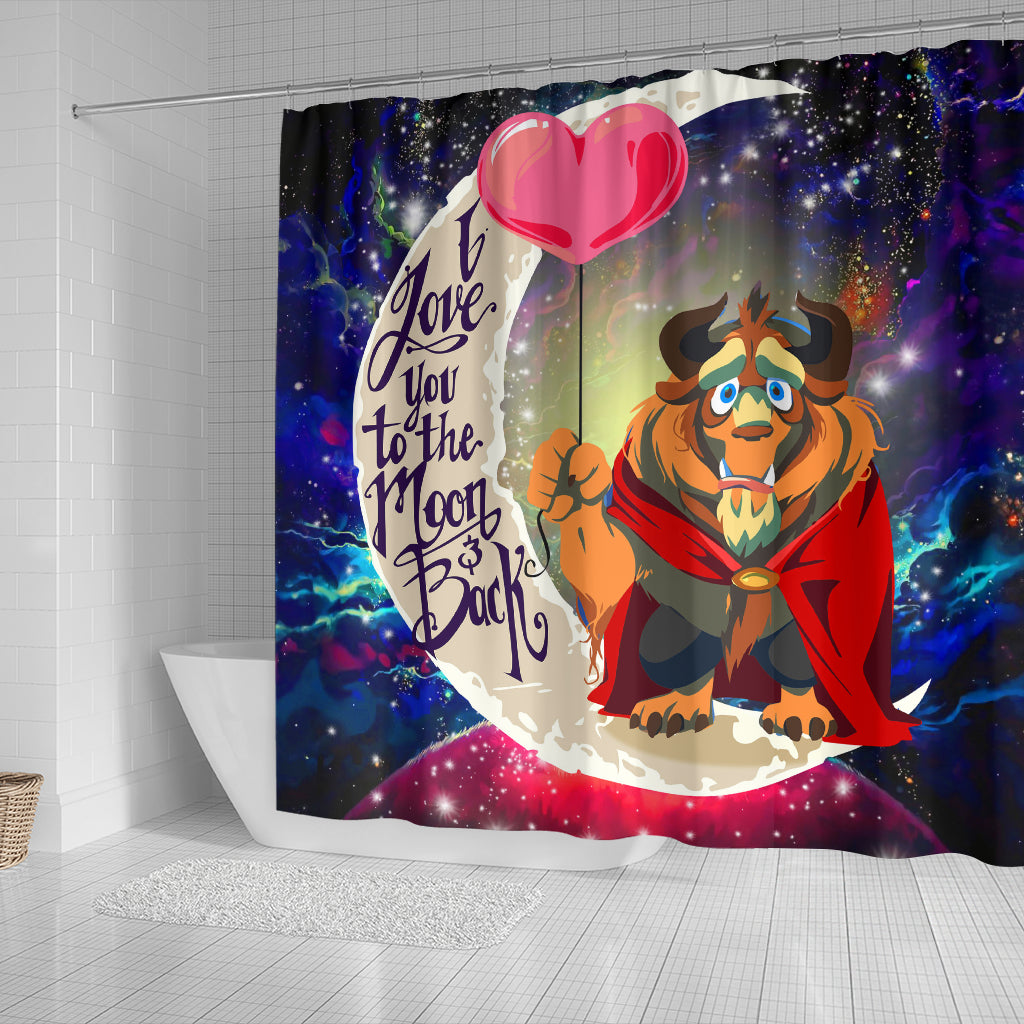 Beauty And The Beast Love You To The Moon Galaxy Shower Curtain Nearkii