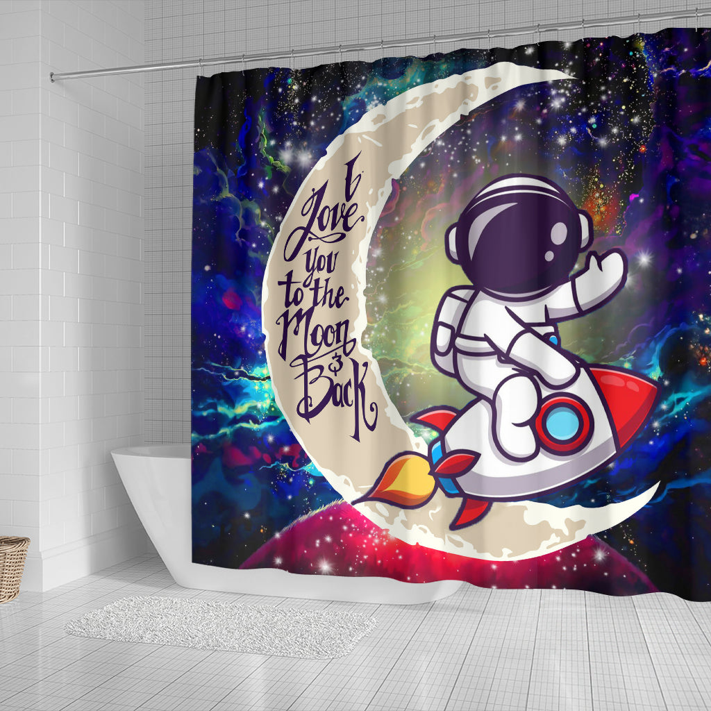 Astronaut Chibi Love You To The Moon Galaxy Shower Curtain Nearkii