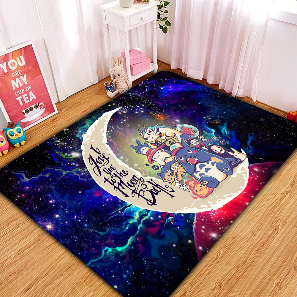 Ghibli Character Love You To The Moon Galaxy Carpet Rug Home Room Decor Nearkii