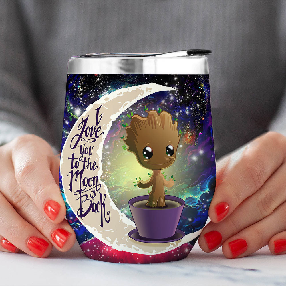 Baby Groot Love You To Moon And Back Premium Wine Tumbler Nearkii